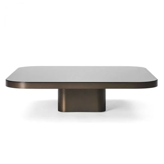 BOW COFFEE TABLE NO. 5 - Square brass coffee table.