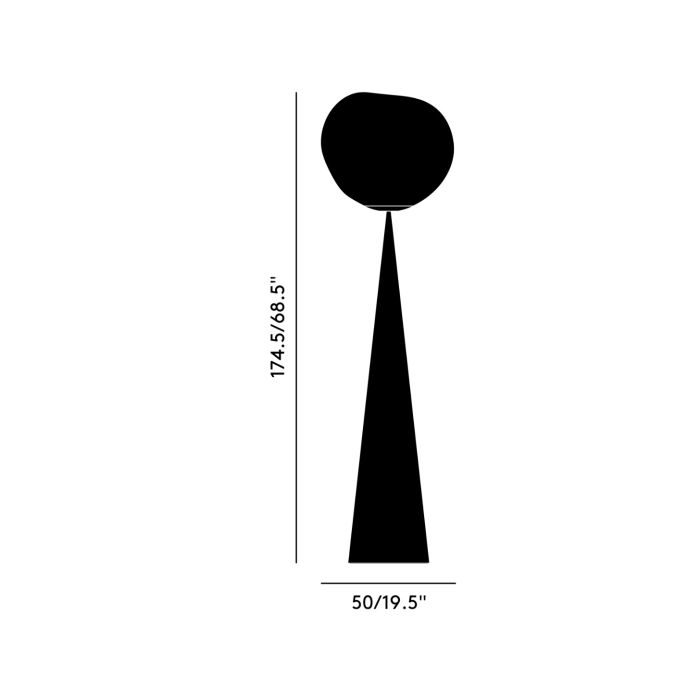 MELT CONE FAT - Melta and polycarbonate LED floor lamp.