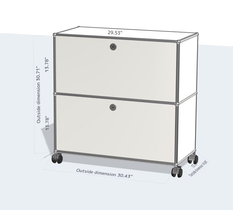 1x2 Module Sideboard with Castors (2 Doors) [W750XD350XH(350+350) with 2 doors and castors]
