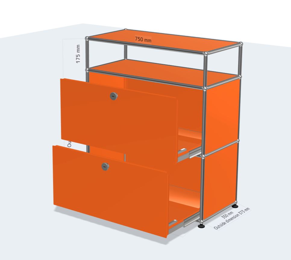 1x3 module highboard (2 extension doors & 1 panel) [W750XD350XH(350+350+175)]