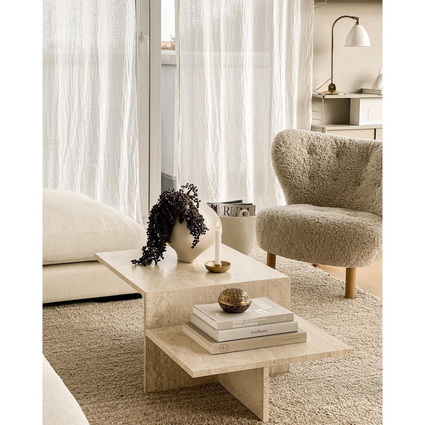 Ferm Living Distinct Coffee Table Travertine H35