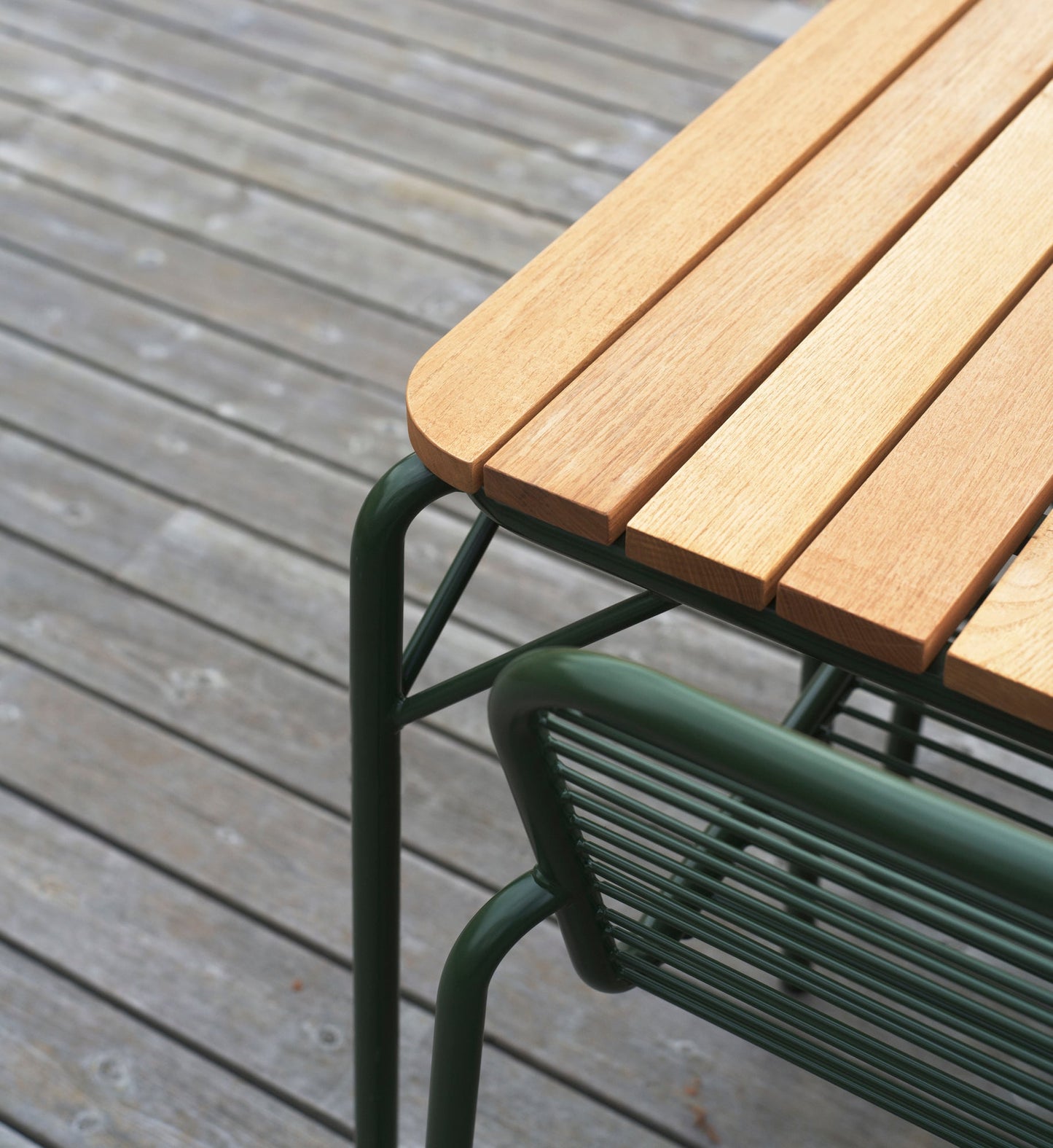 Vig dining table, 90 x 200 cm Robinia wood - dark green