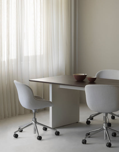 Panel table, 90 x 200 cm, cream - dark brown