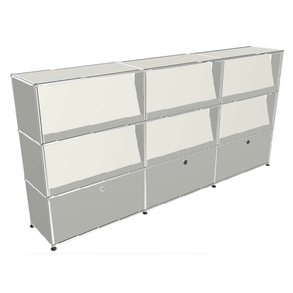 3x3 module highboard (3 bottom drop down doors & 6 magazine rack) [W(750+750+750)XD350XH(350+350+350)]