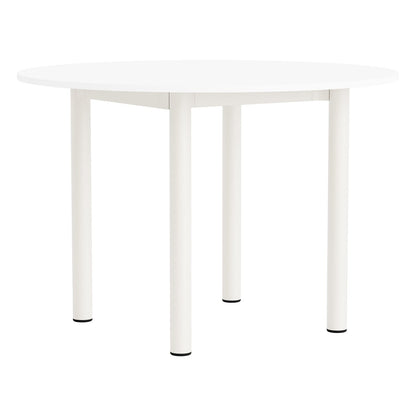 Annex table round, 110 cm, cream white - white laminate