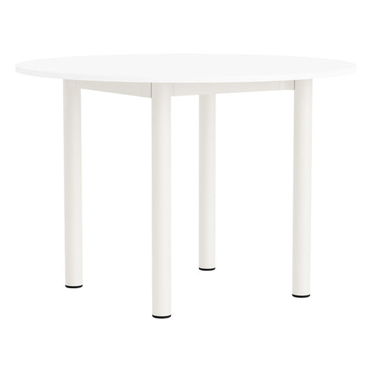 Annex table round, 110 cm, cream white - white laminate