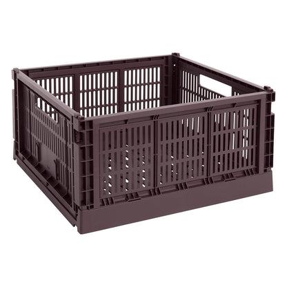 Colour Crate, L Square, recycled plastic, bordeaux