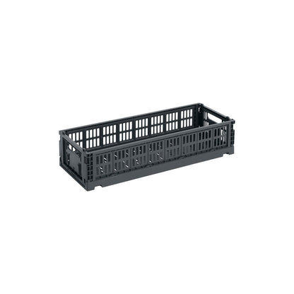 Colour Crate Mini, Oblong, recycled plastic, charcoal