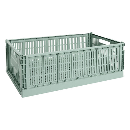 Colour Crate, XL, recycled plastic, sage green