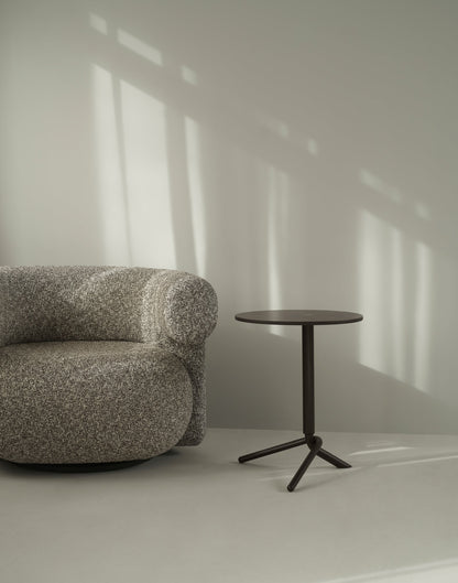 Lift side table, dark brown