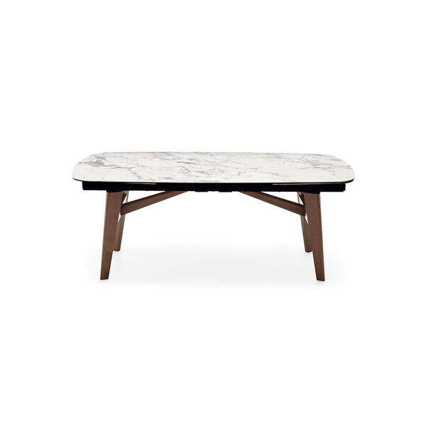 ABREY - Table with an extendable elliptical top and wooden legs (Request Info).