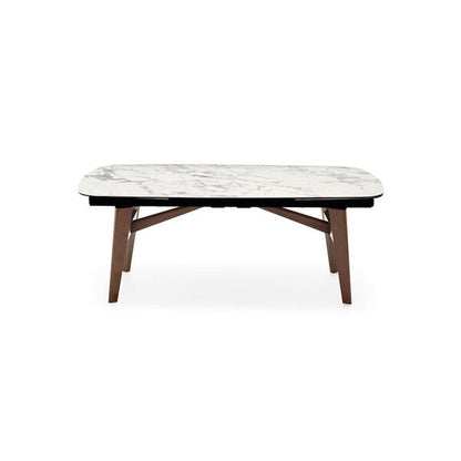 ABREY - Table with an extendable elliptical top and wooden legs (Request Info).