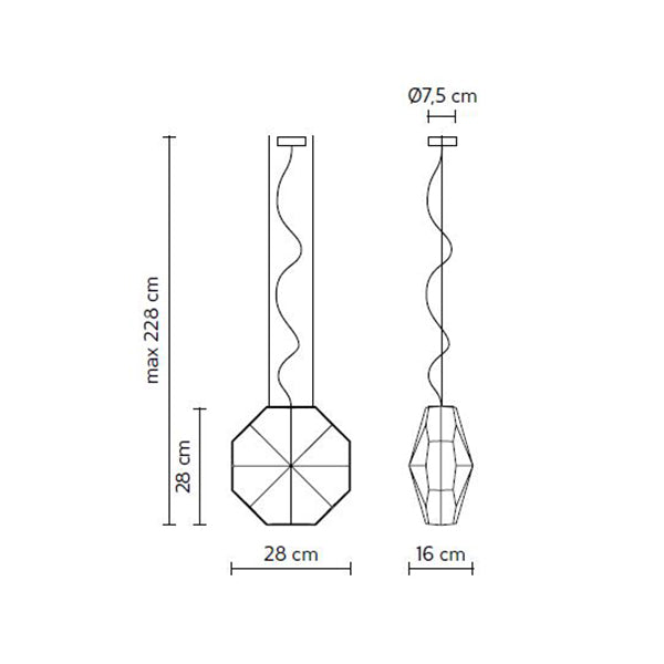 24 KARATI SE113 - Glass pendant lamp.