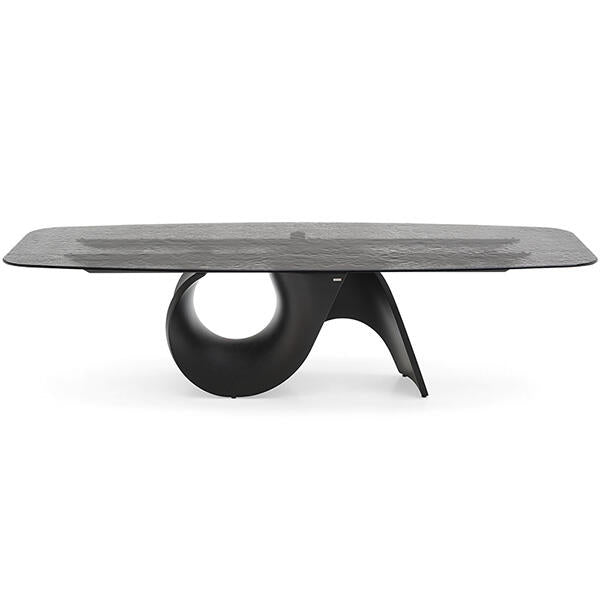 SEASHELL - Oval Table with glass top and concrete base (Request Info).