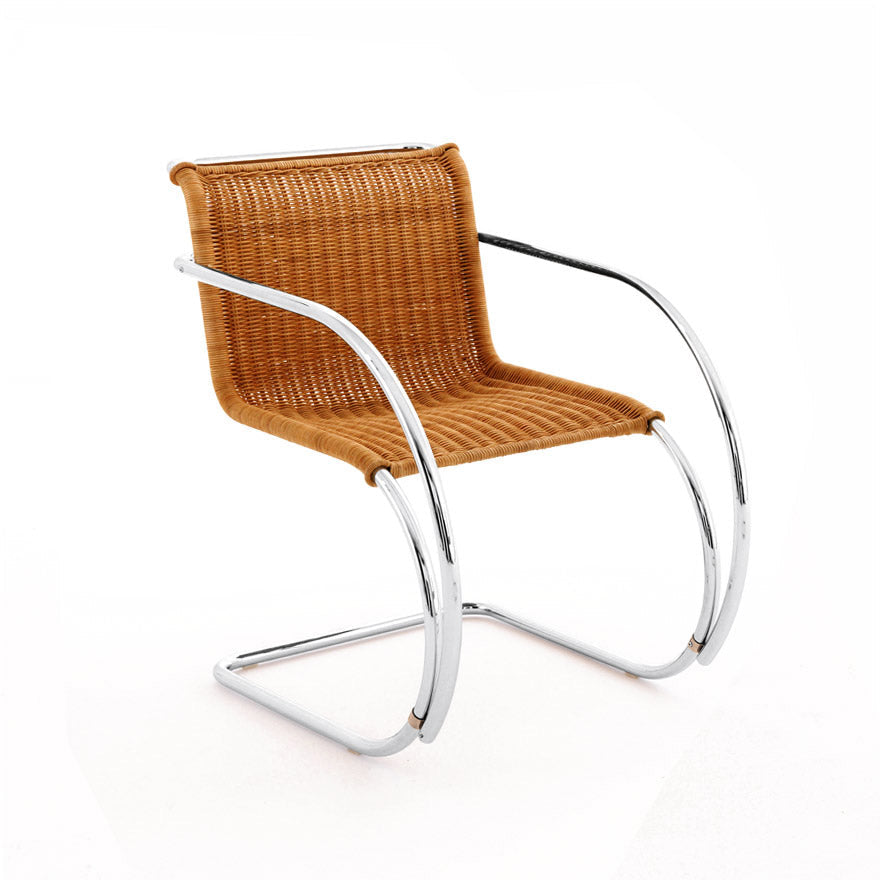 MR - Cantilever rattan chair with armrest.