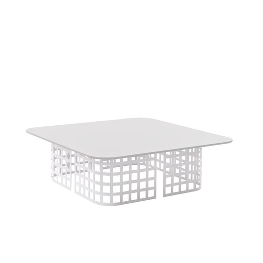 MARA - Square garden table with HPL top and iron base.