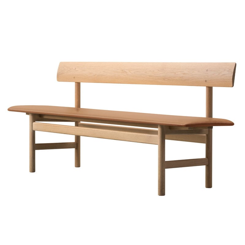 Mogensen 3171 bench by Fredericia #oiled oak - cognac leather #