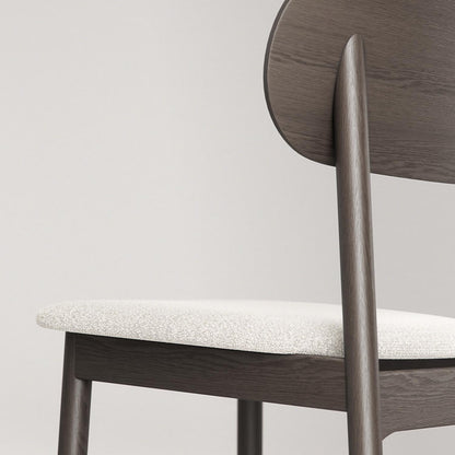 Decotique Elephant Dining Chair Dark Oak/White Bouclé