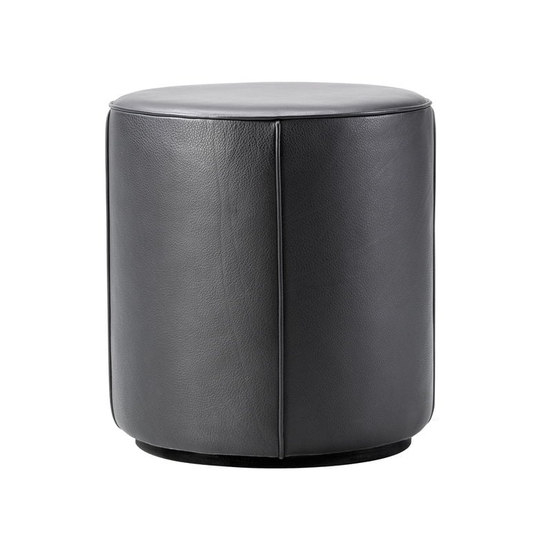 Mono pouf 39 cm by Fredericia #black leather #