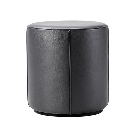 Mono pouf 39 cm by Fredericia #black leather #