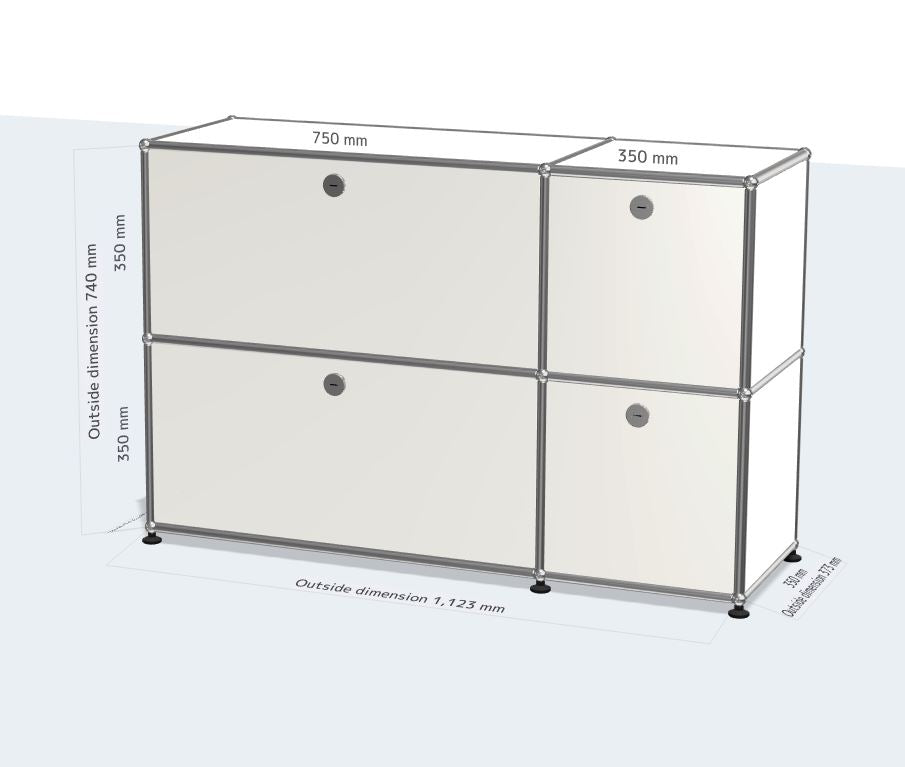 2x2 Module Sideboard (4 Door) [W(750+350)XD350XH(350+350)]