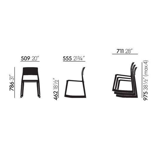 Tip Ton - solid plastic chair with a forward-tilt.