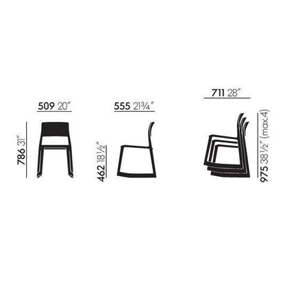 Tip Ton - solid plastic chair with a forward-tilt.
