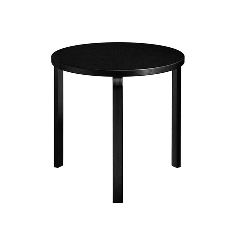 [Domestic Stock/B Grade] AALTO 90B - Round wooden table / Top-Black Linoleum