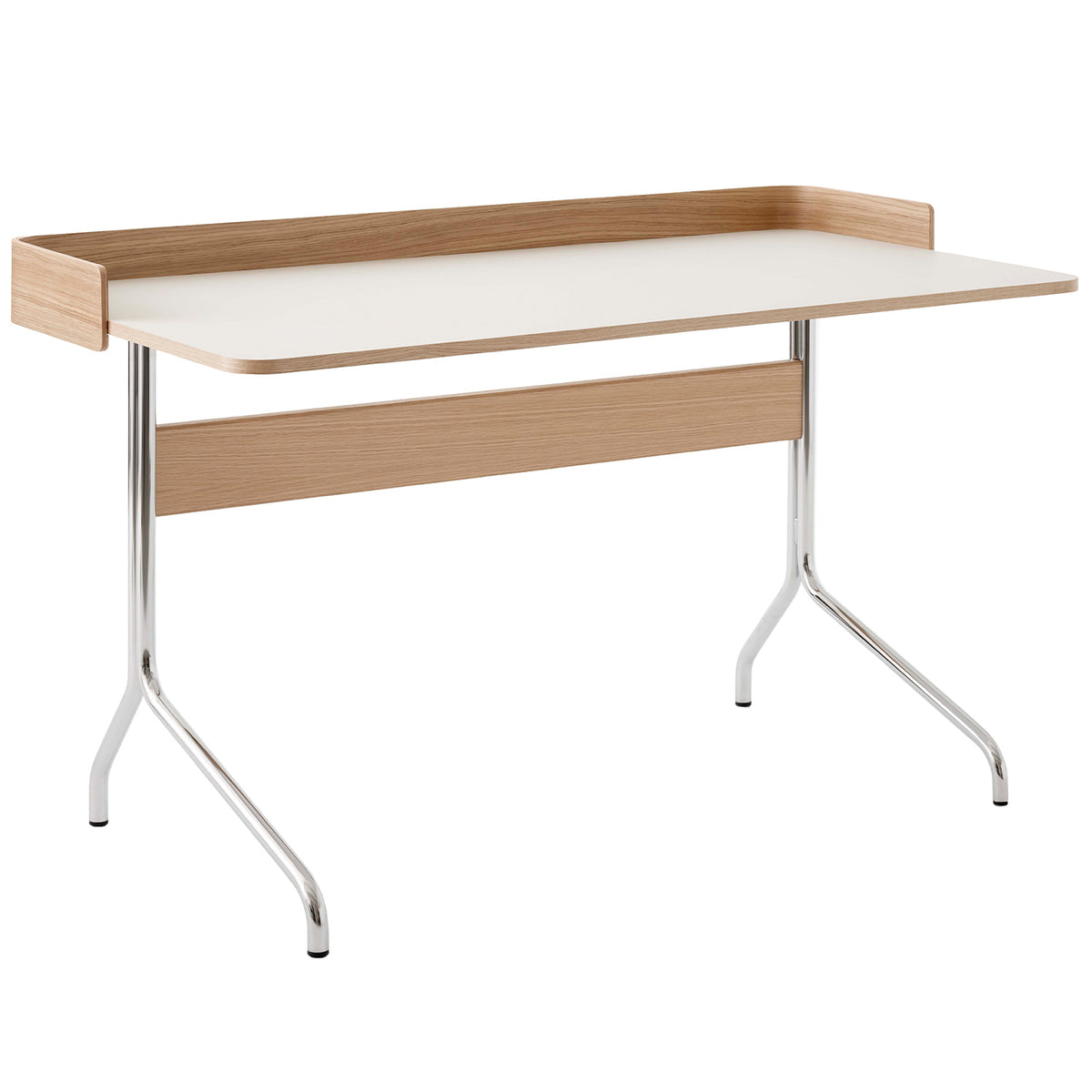 Pavilion AV17 desk, mushroom linoleum - oak - chrome
