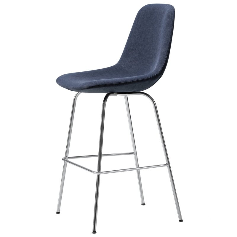 Eyes 4 Leg bar chair by Fredericia #brushed chrome - black #