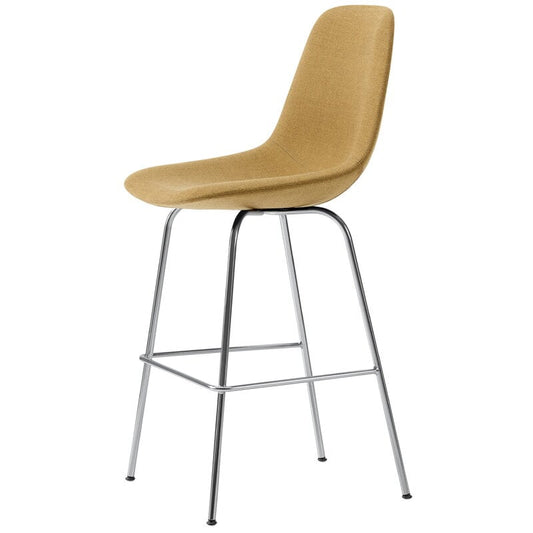 Eyes 4 Leg barstool by Fredericia #brushed chrome - ochre #
