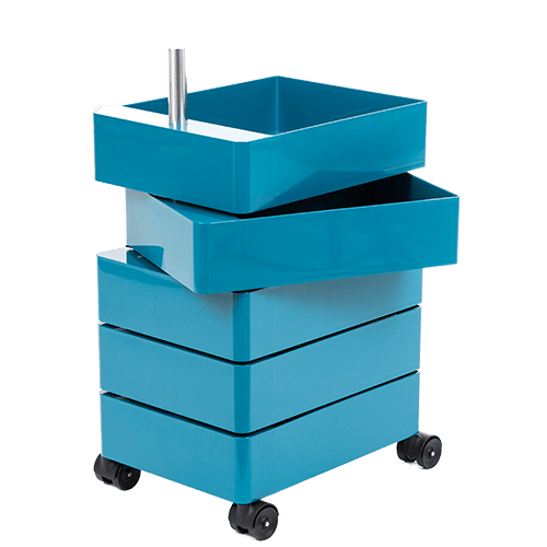 360° - ABS chest of 5 drawers with casters.