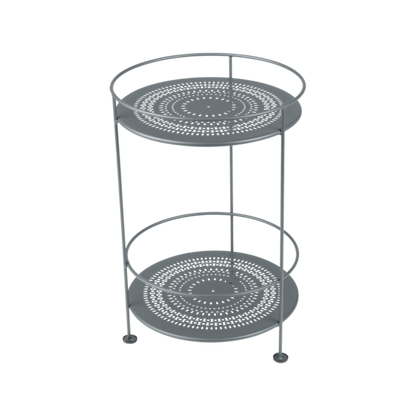Guinguette Side Table With Perforated Double Top by Fermob #STORM GREY
