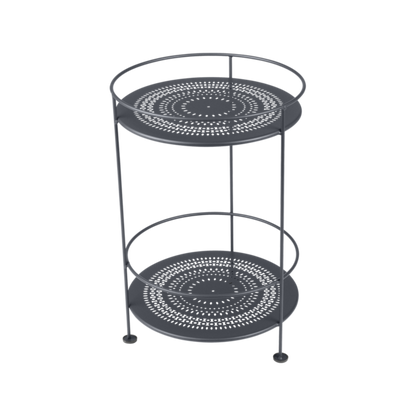 Guinguette Side Table With Perforated Double Top by Fermob #ANTHRACITE