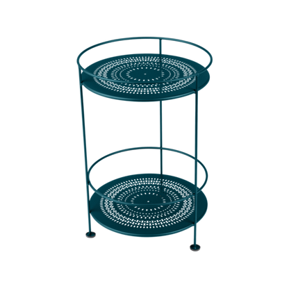 Guinguette Side Table With Perforated Double Top by Fermob #ACAPULCO BLUE