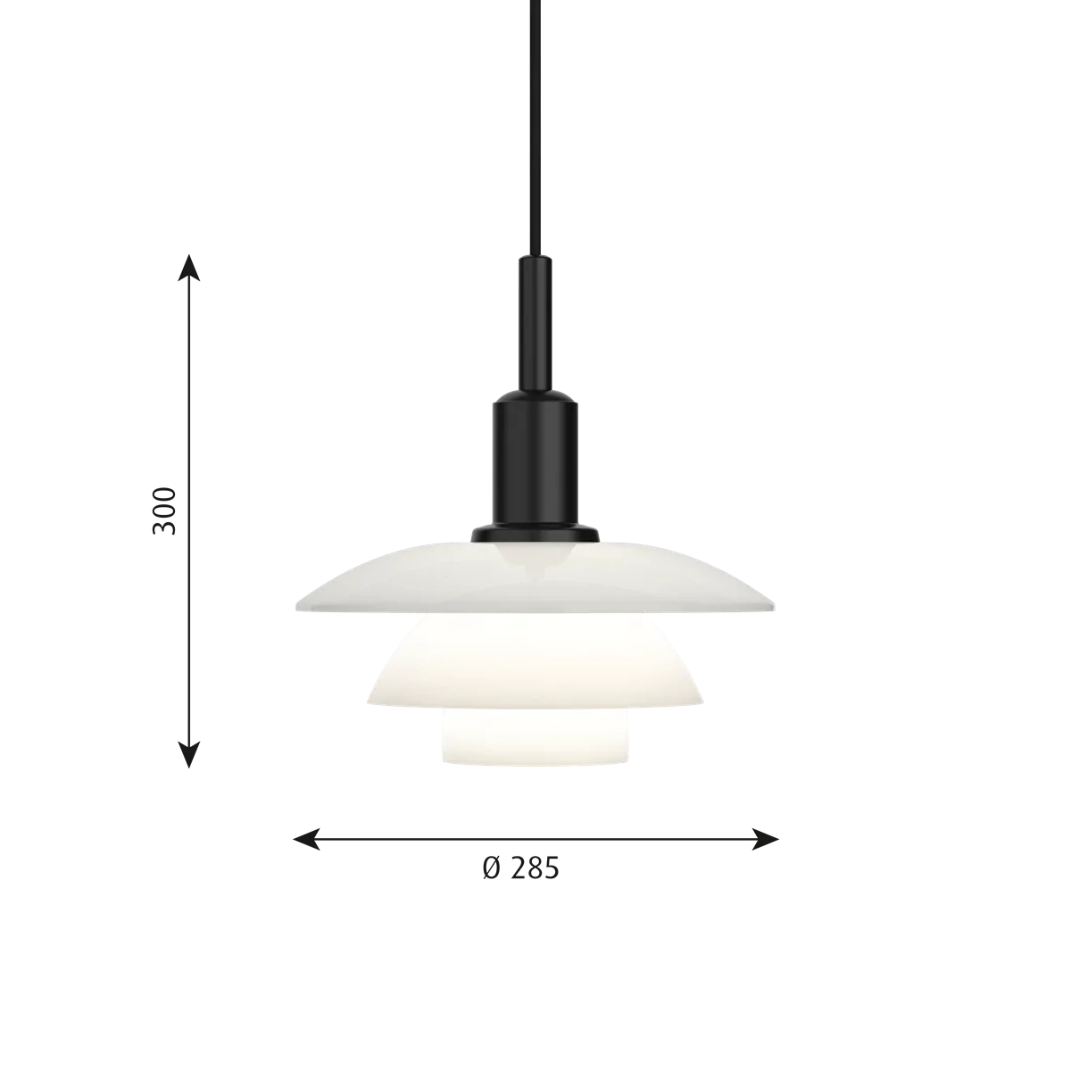 Ph 3/3 Pendant Lamp by Louis Poulsen #White Opal glass