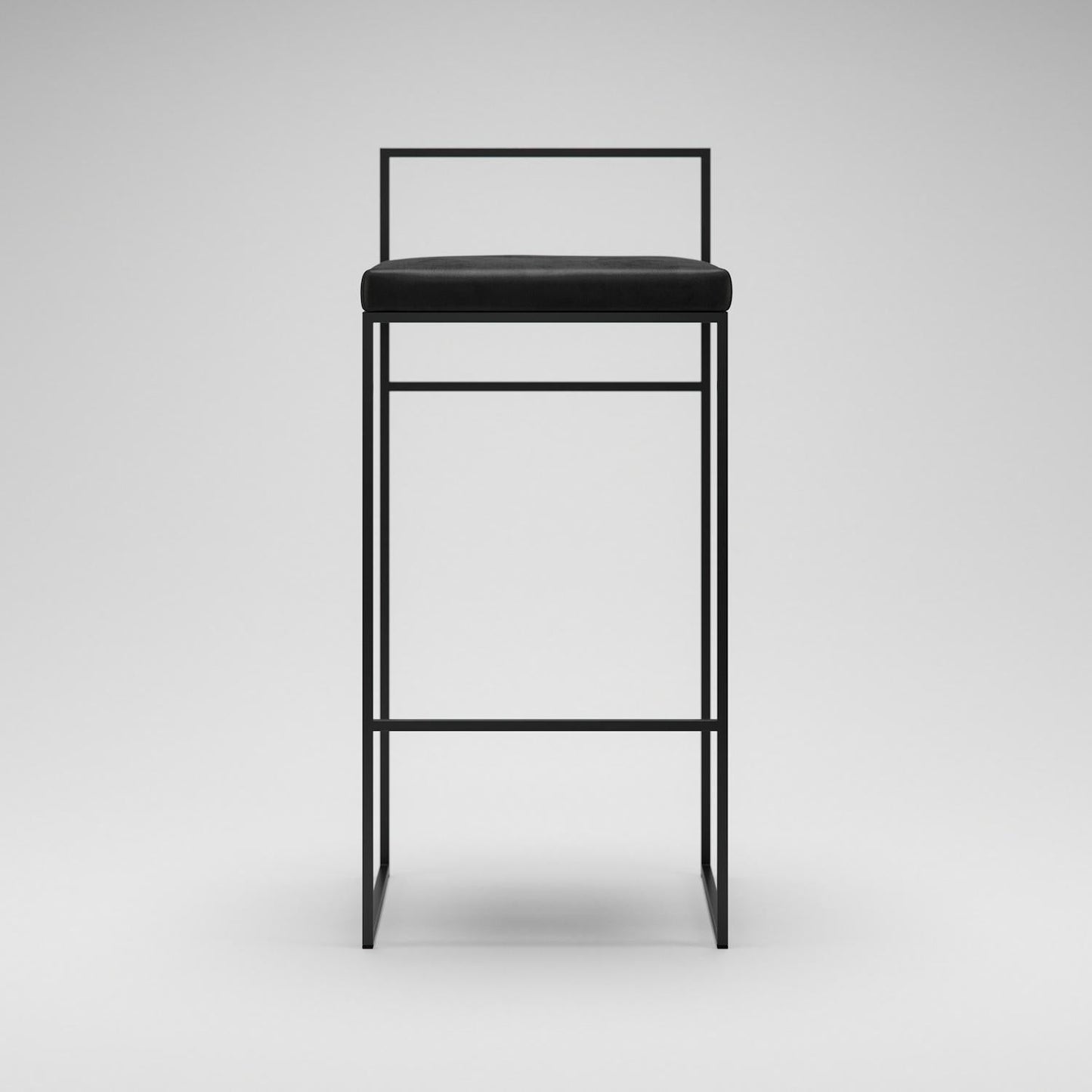 Department Bar Stool with Backrest 90 cm Black/Black Velvet