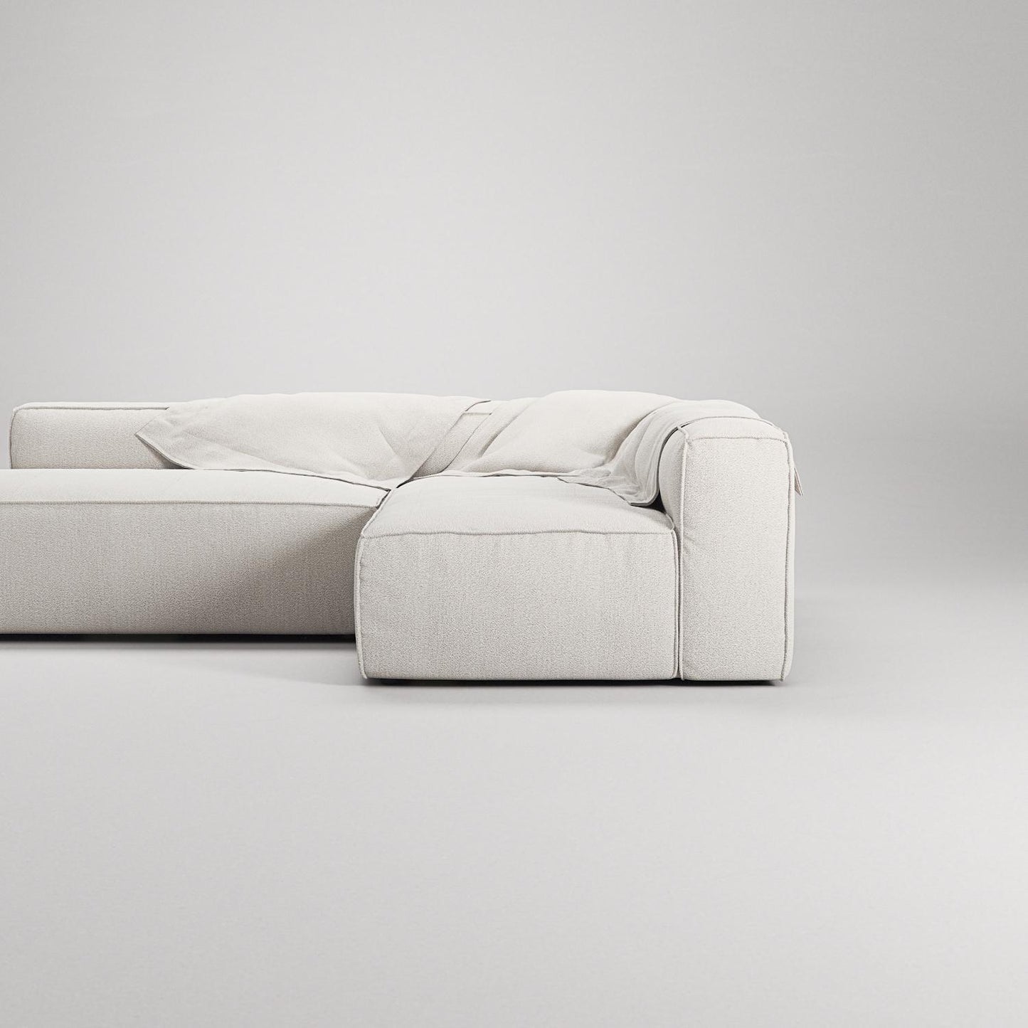 Decotique Grand 3-Seater Lounge Sofa Open End Left Steam/ White