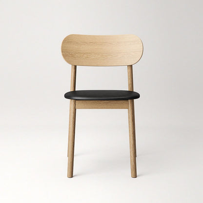 Decotique Elephant Dining Chair Natural Oak/Black Leather