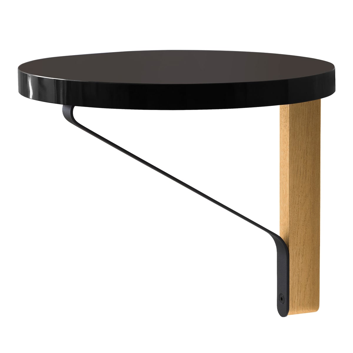 Kaari wall shelf REB 007, black - oak