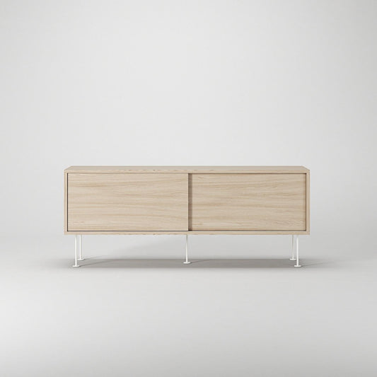 Decotique Vogue TV Bench With Legs 136 White Pigmented Oak/ White