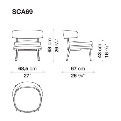 CARATOS - Leather easy chair with armrests (Request Info).