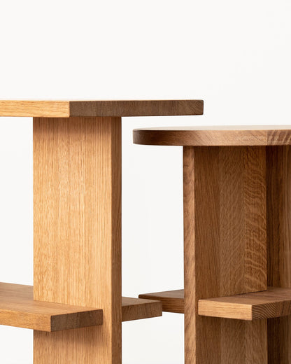 Tee side table, rectangular, oiled oak