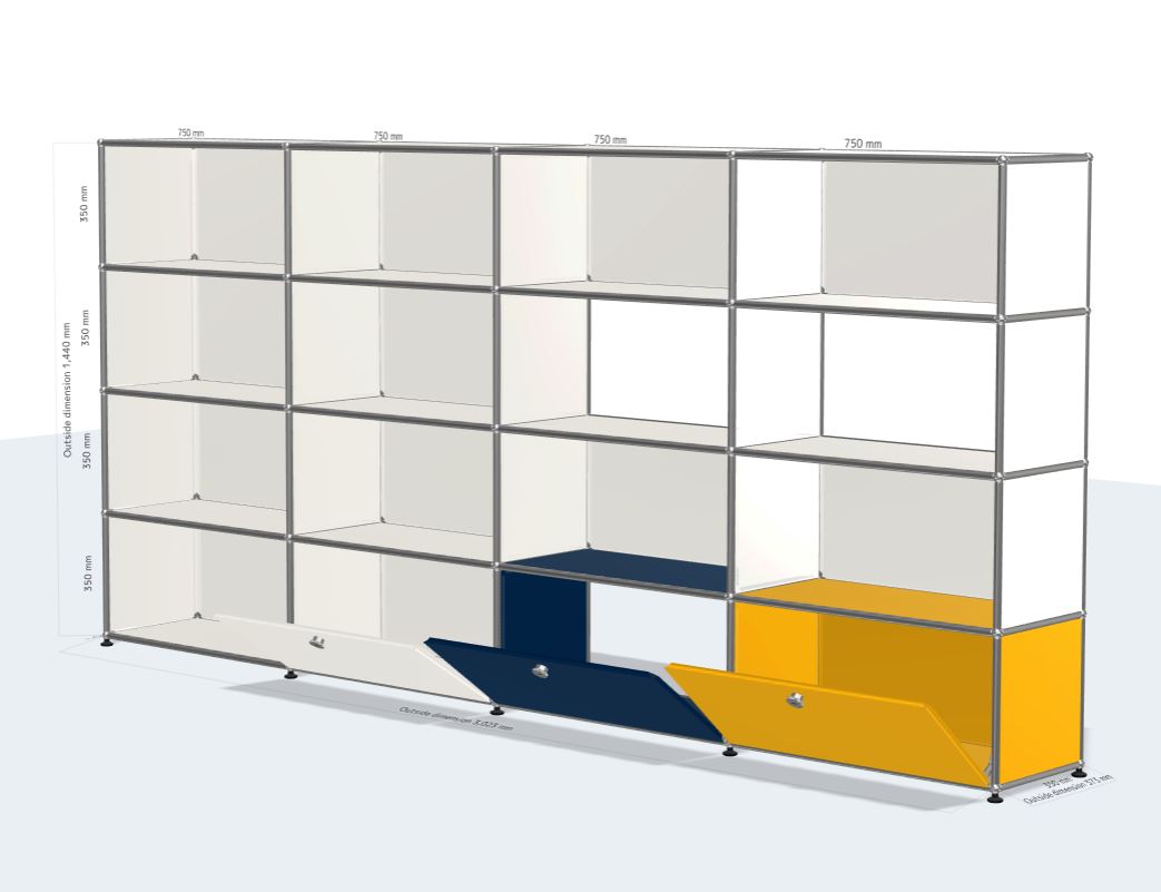 [Custom] 4x4 module sideboard (3 doors) [W(750+750+750+750)XD350XH(350+350+350+350)]