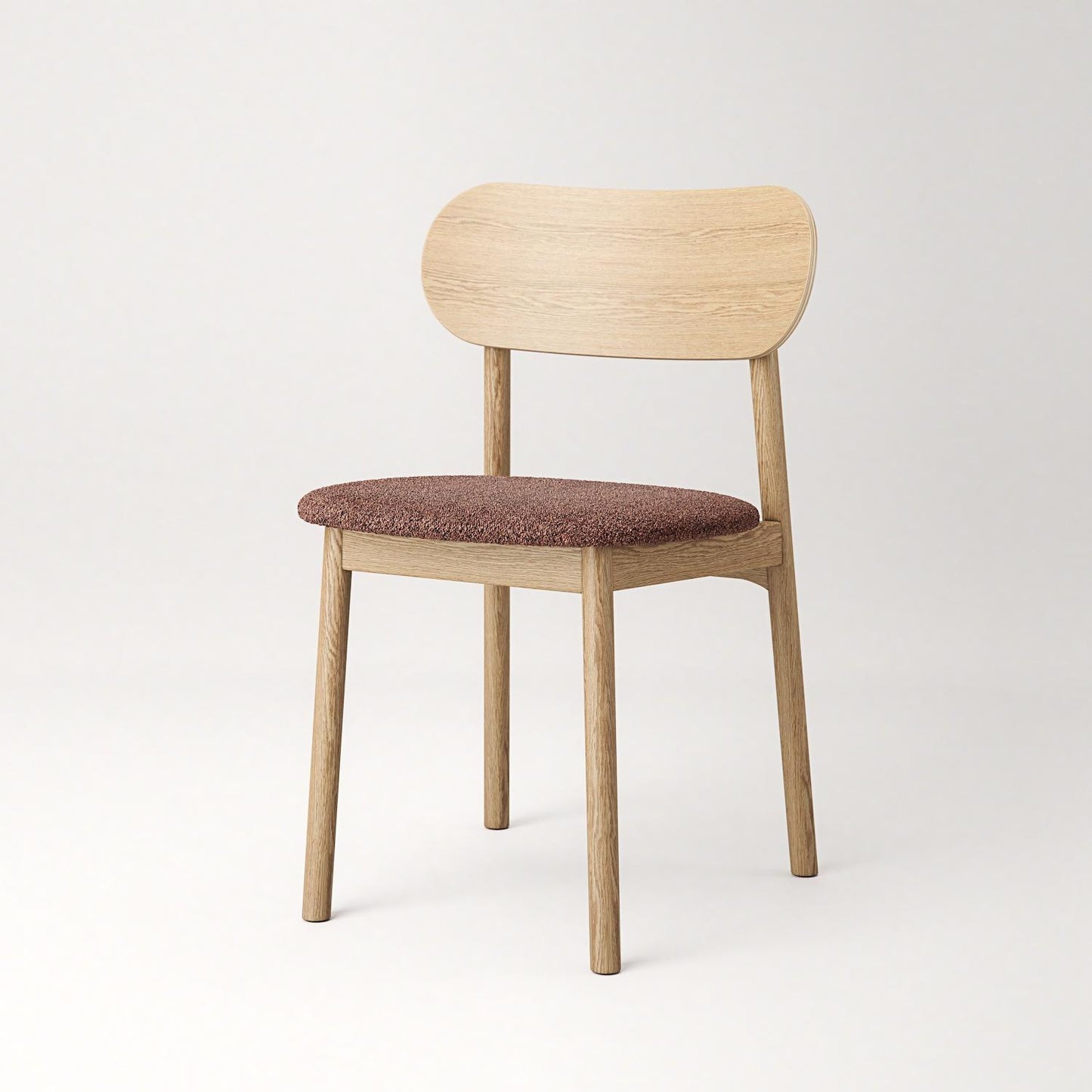 Decotique Elephant Dining Chair Natural Oak/Rust Bouclé