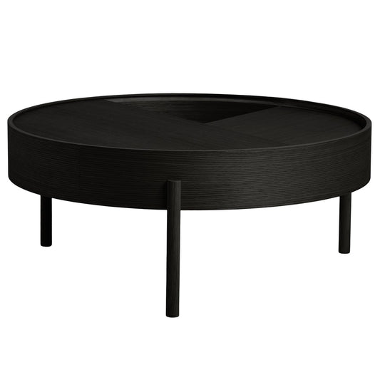 Arc coffee table 89 cm, black painted ash