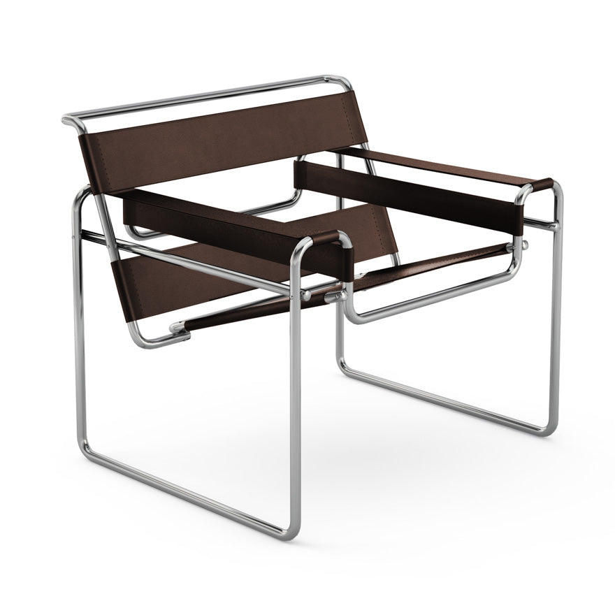 Vasily Chair - Leather Easy Chair with Armrest.