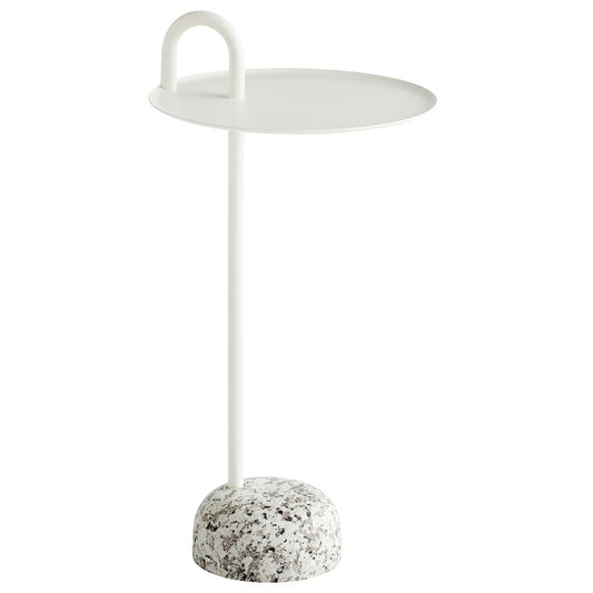 Bowler side table, cream white