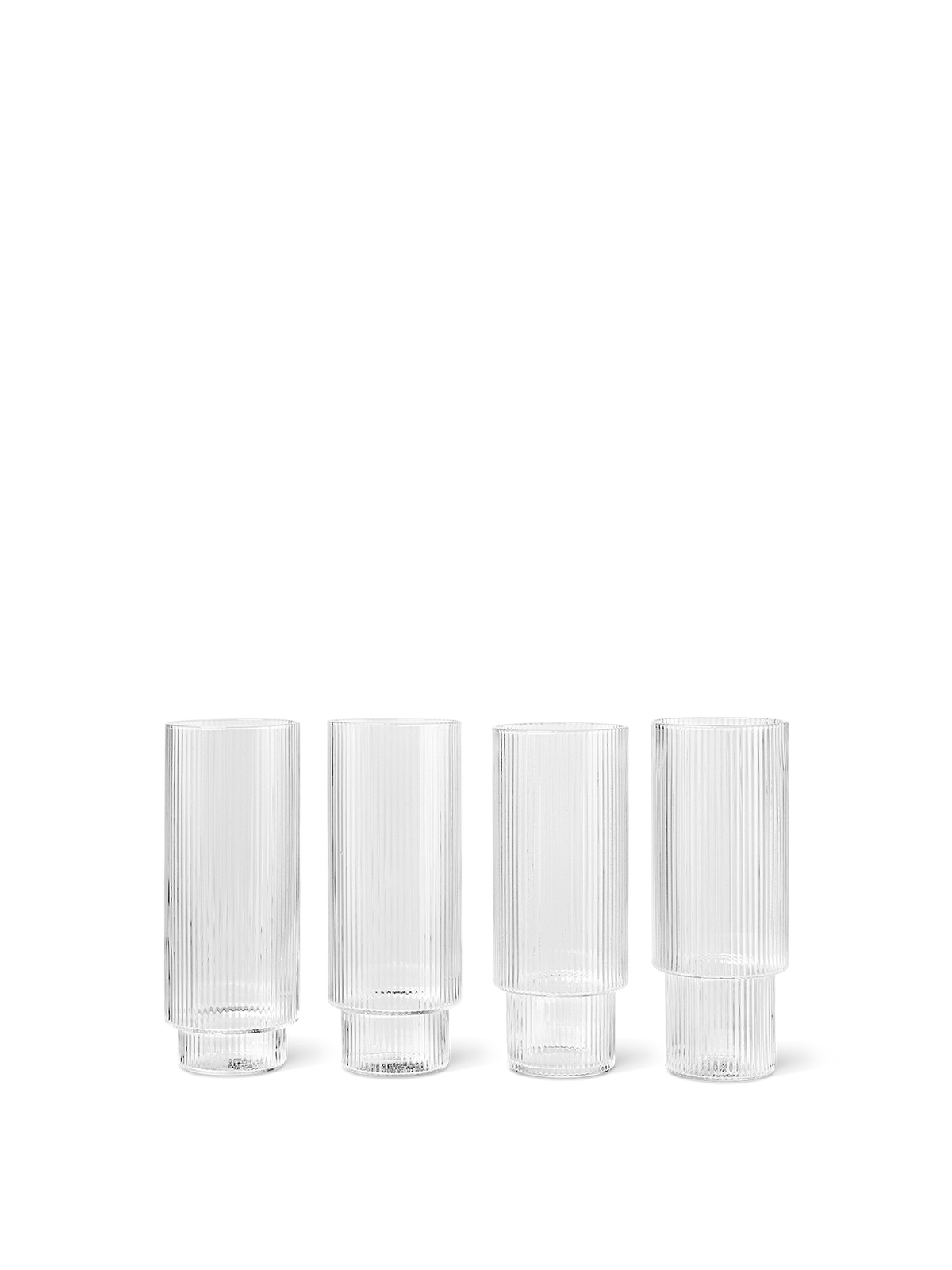 Ripple Long Drink Glasses (Set of 4) by Ferm Living
