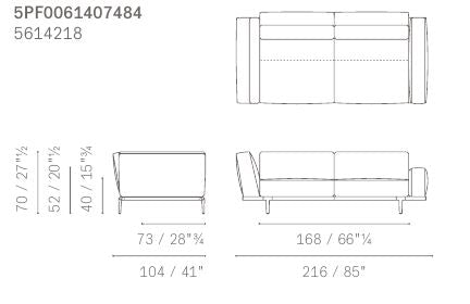 LET IT BE - Sectional fabric sofa.